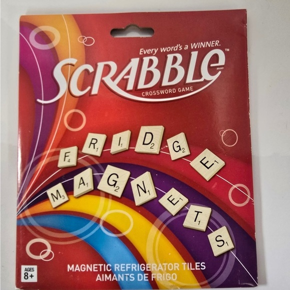 Scrabble Other - 2013 Hasbro Official Scrabble Crossword Game Magnetic Refrigerator Tiles SEALED